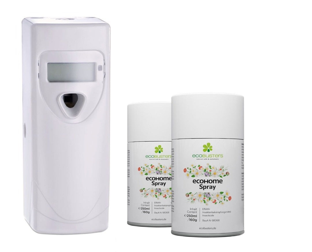 Startset: automatische sprayer + 2x 250ml EcoHome spray + batterijen