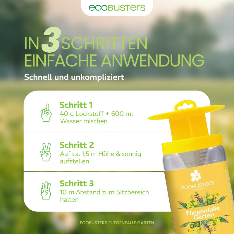 Fliegenfalle Garten + 40g Lockstoff