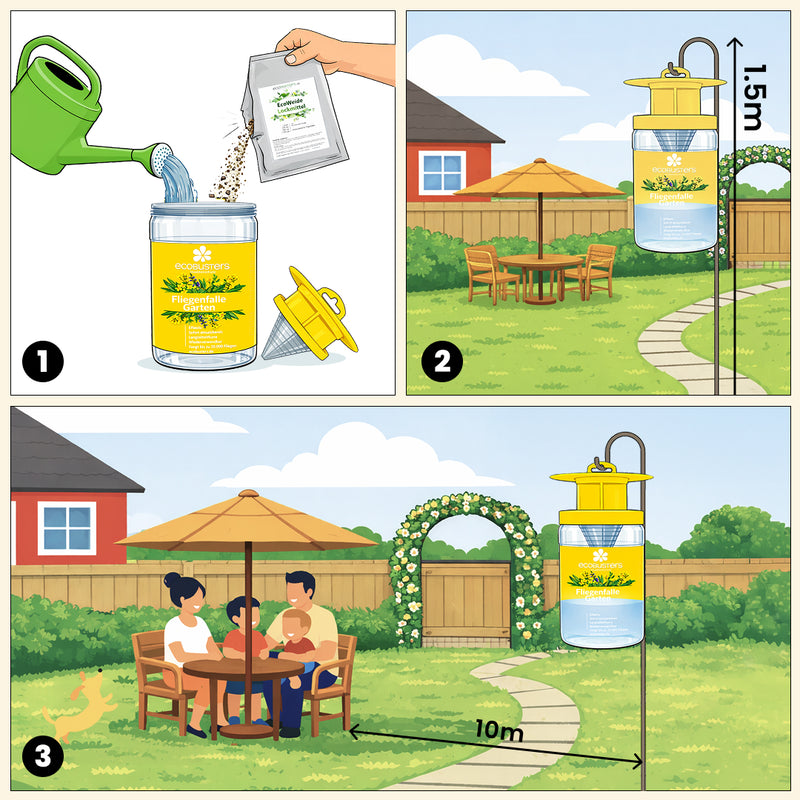 Fliegenfalle Garten + 40g Lockstoff